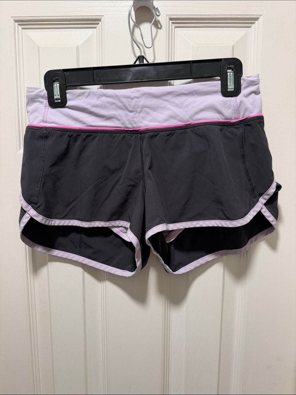 lululemon athletica Black Shorts with Light Lavender Waistband and Trim
